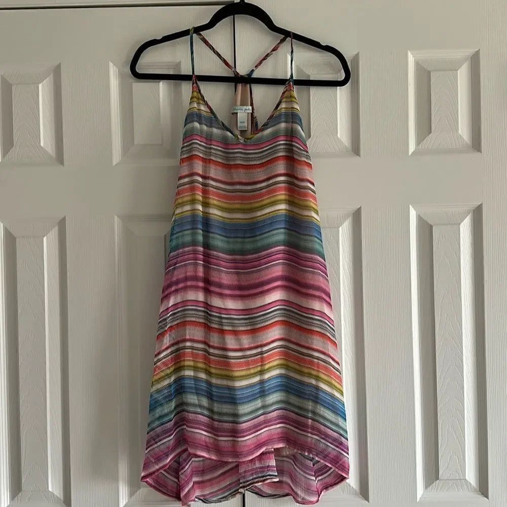 Charlie Jade Women’s Multi Color Striped Spaghetti Strap Dress